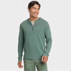 all in motion pullover hoodie men’s half zip merino wool moisture wicking size M